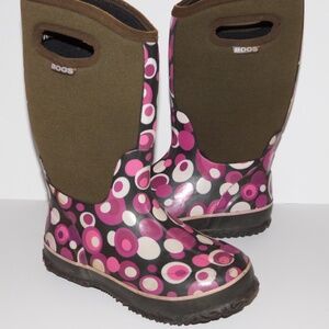 BOGS Classic pink brown bubbles kids 2